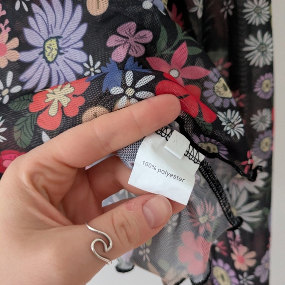 Floral 70s Aesthetic Top With Bell Sleeves - Picture 2 of 3